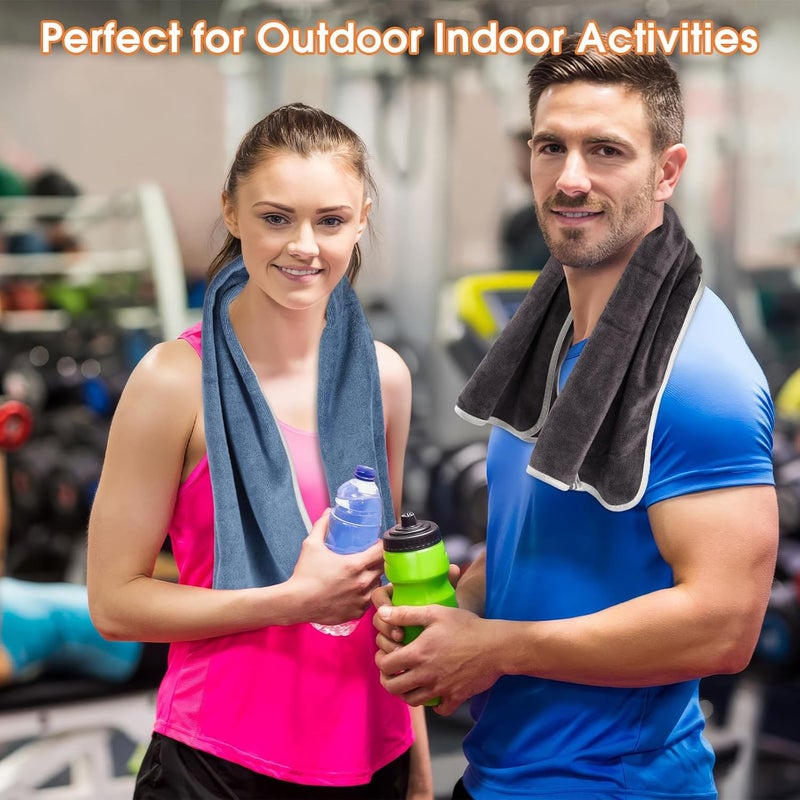 Hoiny 3 Pack Microfiber Gym Towels (14.2" x 30"), Super Soft, Quick Drying, Absorbent Towel for Fitness, Yoga, Swimming, Sports, Workout, Skin-Friendly for Women Men (Grey/Blue/Purple) - Image 5